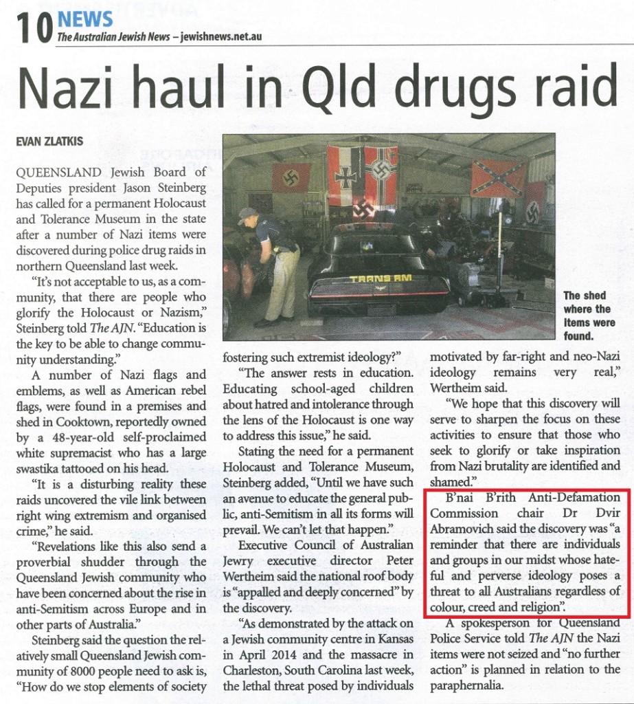 26-06-15 AJN Nazi haul in Qld drugs raid